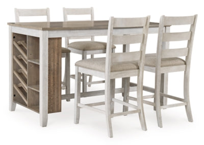Mesa de Comedor Alta y 4 Sillas de Bar Skempton