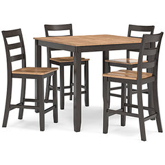 Mesa de Comedor Altura Desayunador y 4 Taburetes de Bar Gesthaven