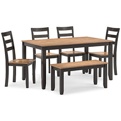 Mesa de Comedor con 4 Sillas y Banca Gesthaven