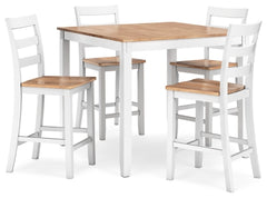 Mesa de Comedor Altura Desayunador y 4 Taburetes de Bar Gesthaven