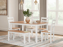 Mesa de Comedor con 4 Sillas y Banca Gesthaven