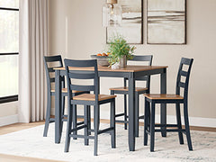Mesa de Comedor Altura Desayunador y 4 Taburetes de Bar Gesthaven
