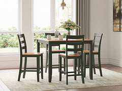 Mesa de Comedor Altura Desayunador y 4 Taburetes de Bar Gesthaven