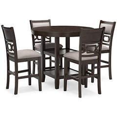 Mesa de Comedor Altura Desayunador y 4 Taburetes de Bar Langwest