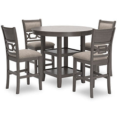 Mesa de Comedor Altura Desayunador y 4 Taburetes de Bar Wrenning
