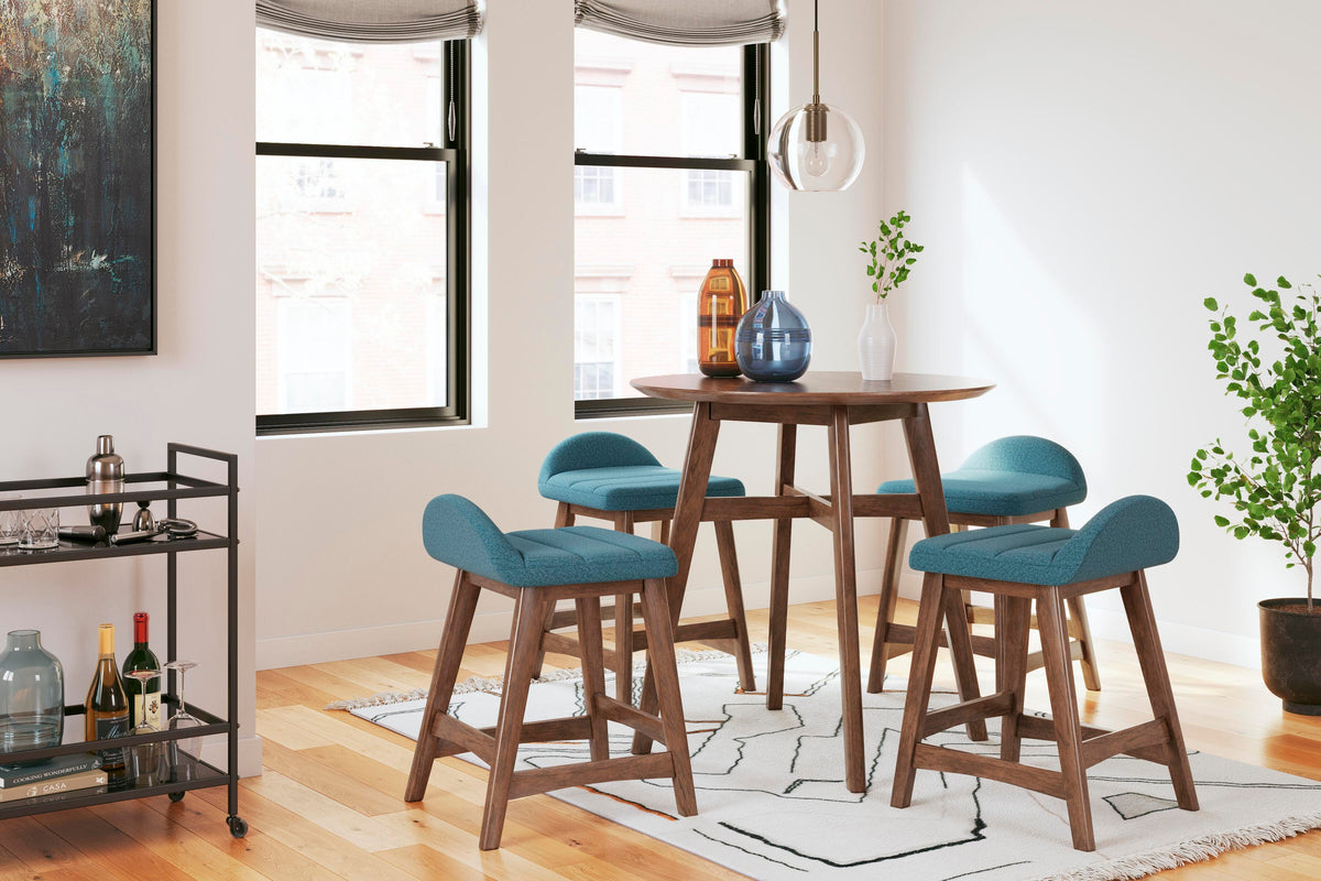 Butaco de Barra Alto Lyncott Azul/Café – detalle 12