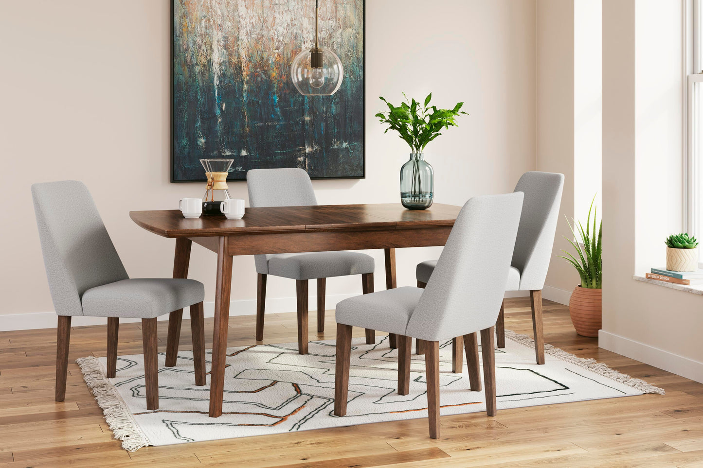Mesa de Comedor Extensible y 4 Sillas Lyncott