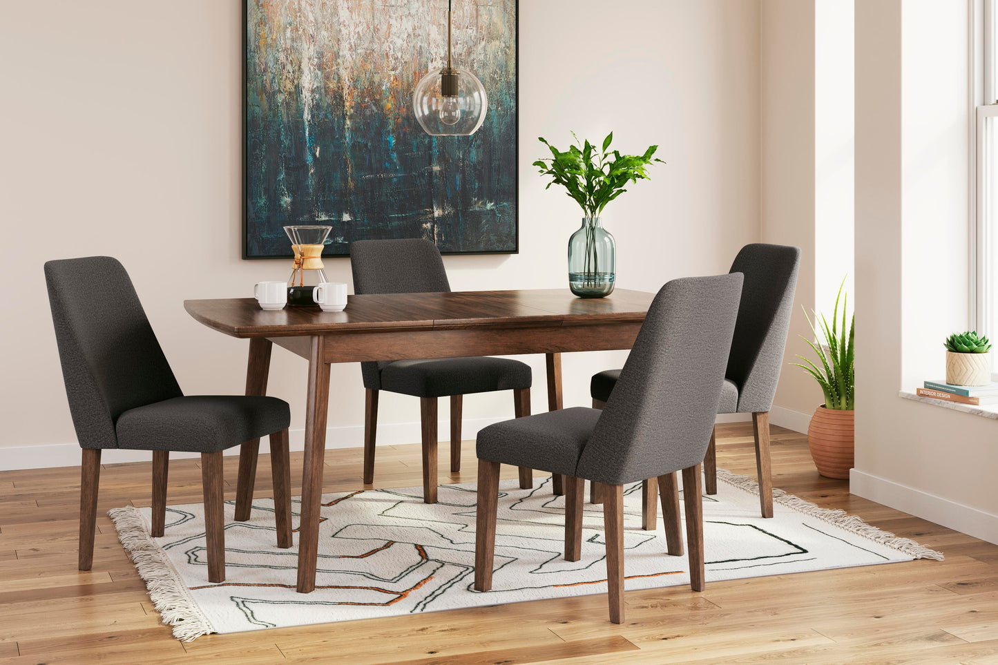 Mesa de Comedor Extensible y 4 Sillas Lyncott