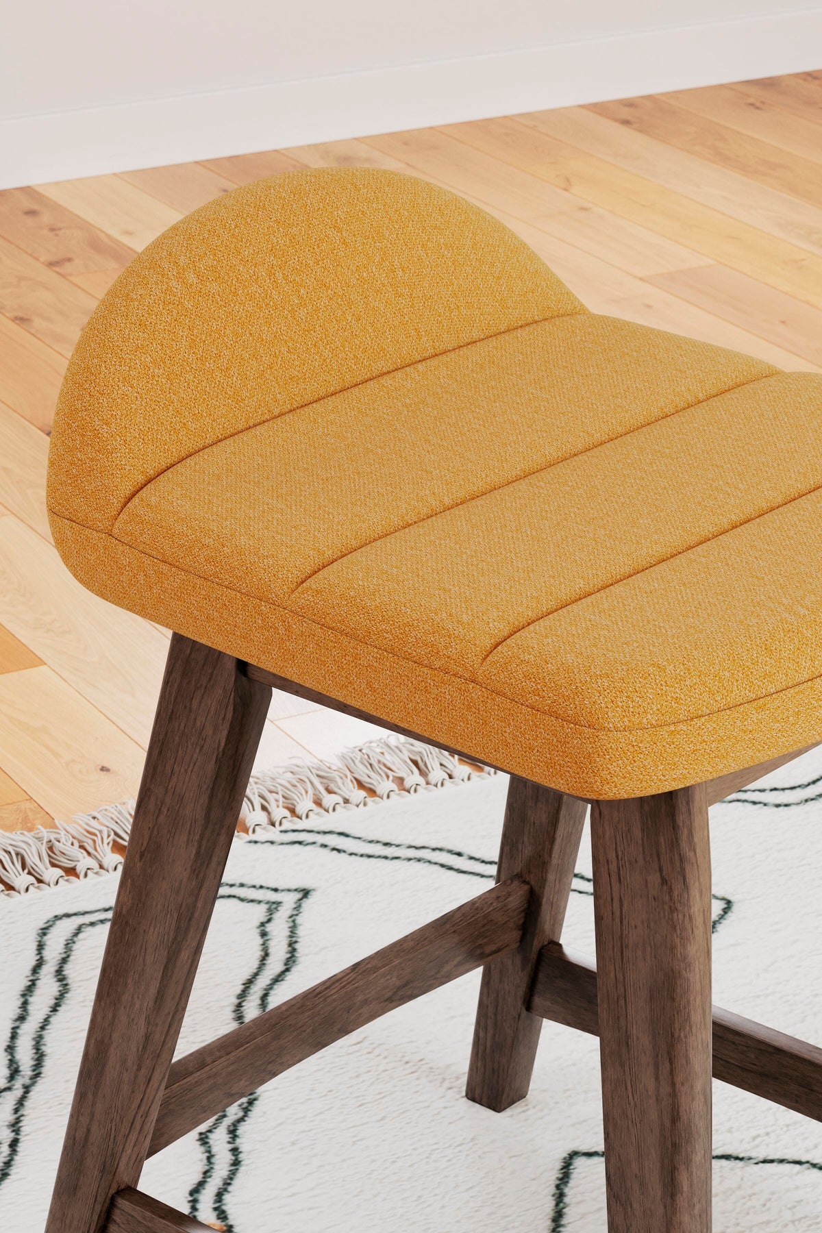 Butaco de Barra Alto Lyncott Mostaza/Café – detalle 9