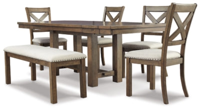 Mesa de Comedor y 4 Sillas y Banca Moriville