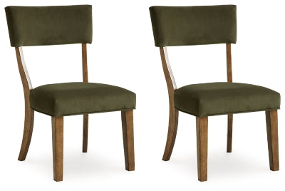Silla de Comedor Steenlage Verde/Café – vista en ángulo