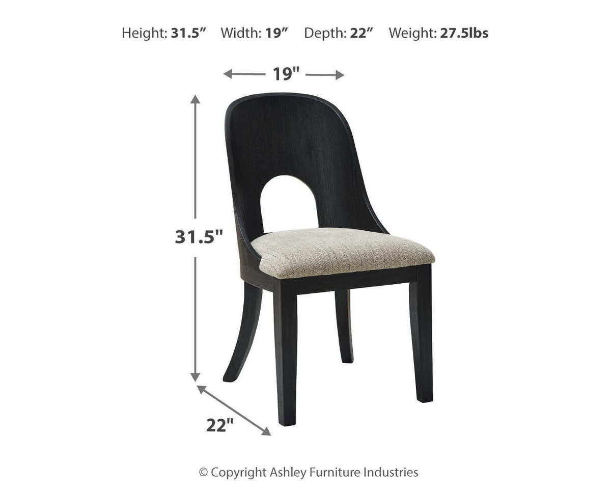 Silla de Comedor Rowanbeck Gris/Negro – medidas 2