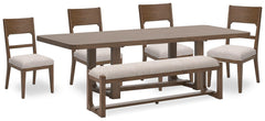 Mesa de Comedor, 4 Sillas y Banca Cabalynn