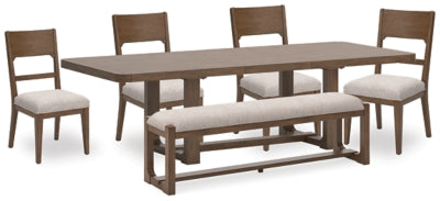 Mesa de Comedor, 4 Sillas y Banca Cabalynn