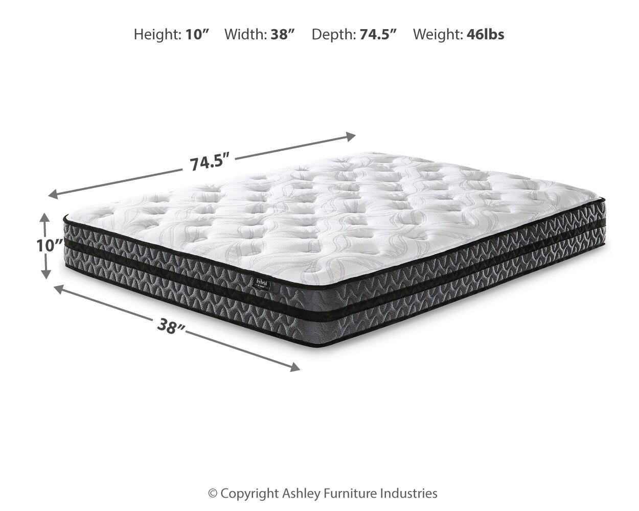 10 Pulgadas Pocketed Hybrid Twin Colchón