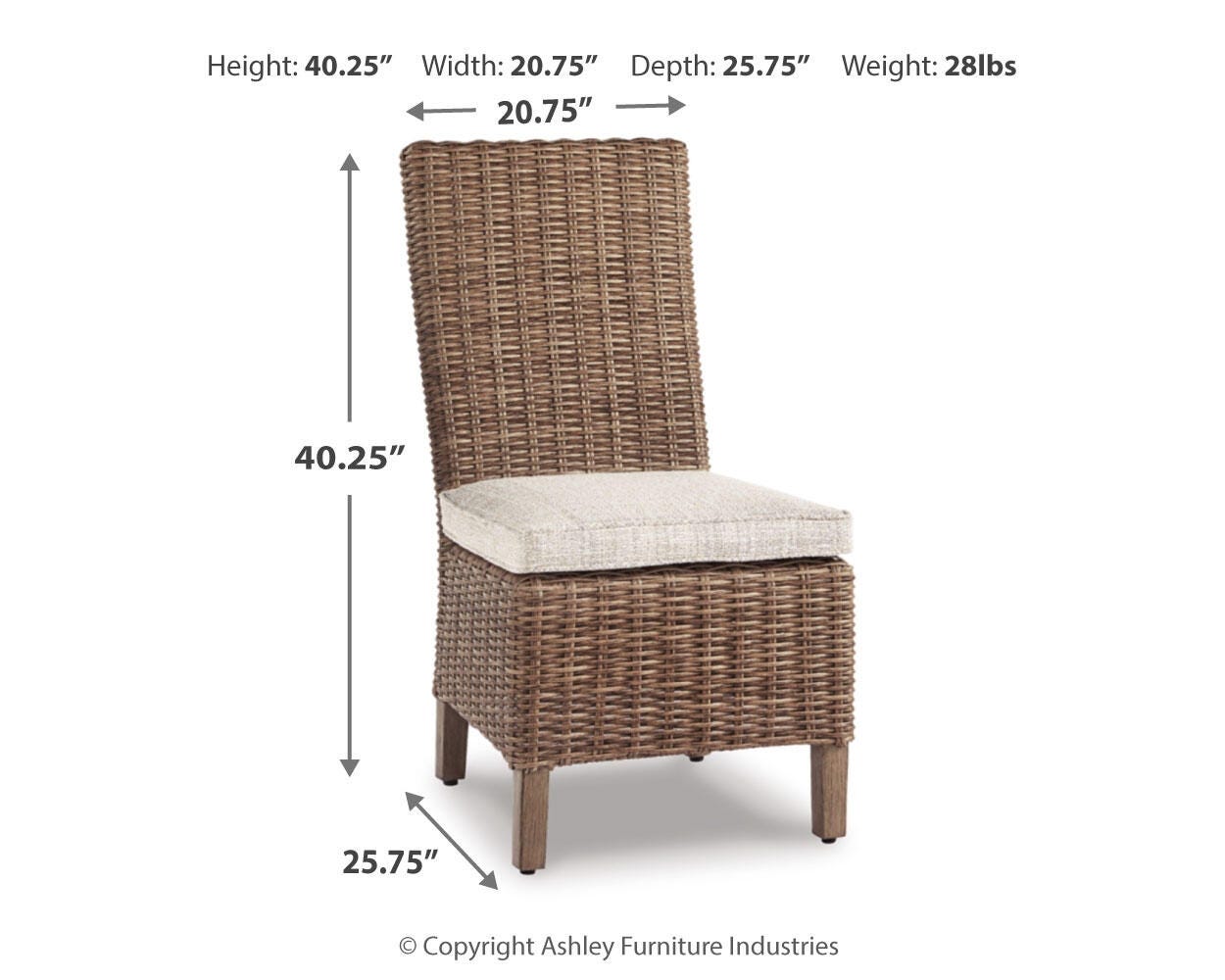 de Exterior Silla Lateral con Cojín Beachcroft