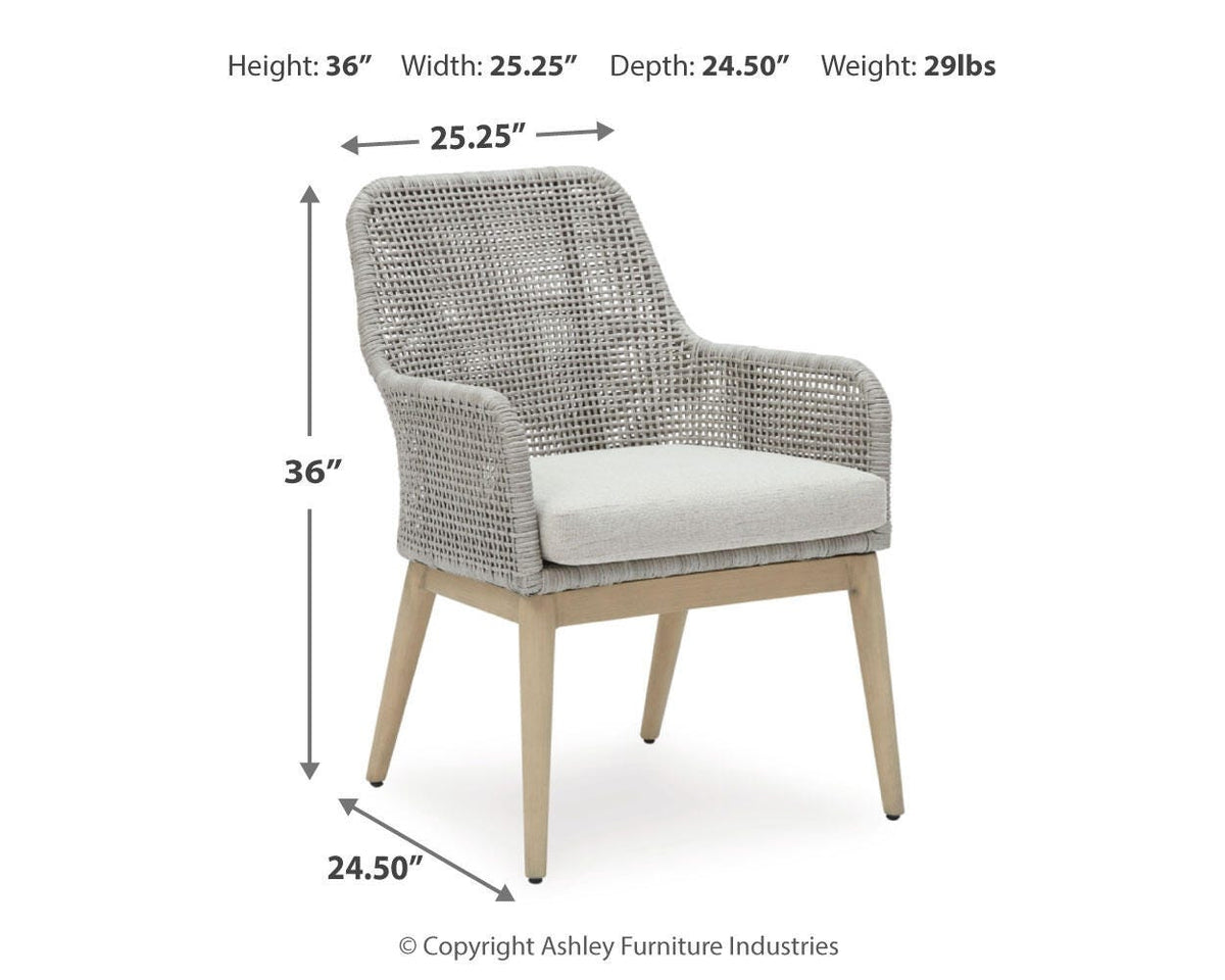 Silla de Comedor Exterior con Brazos Seton Creek (2 Unidades) – medidas