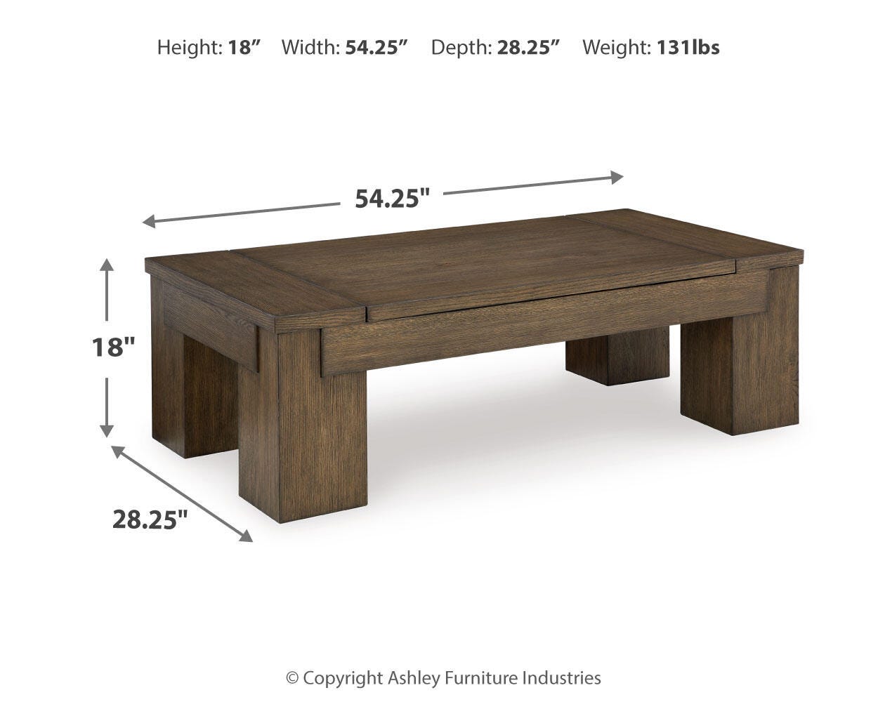 Mesa de Centro con Tapa Elevable Rosswain