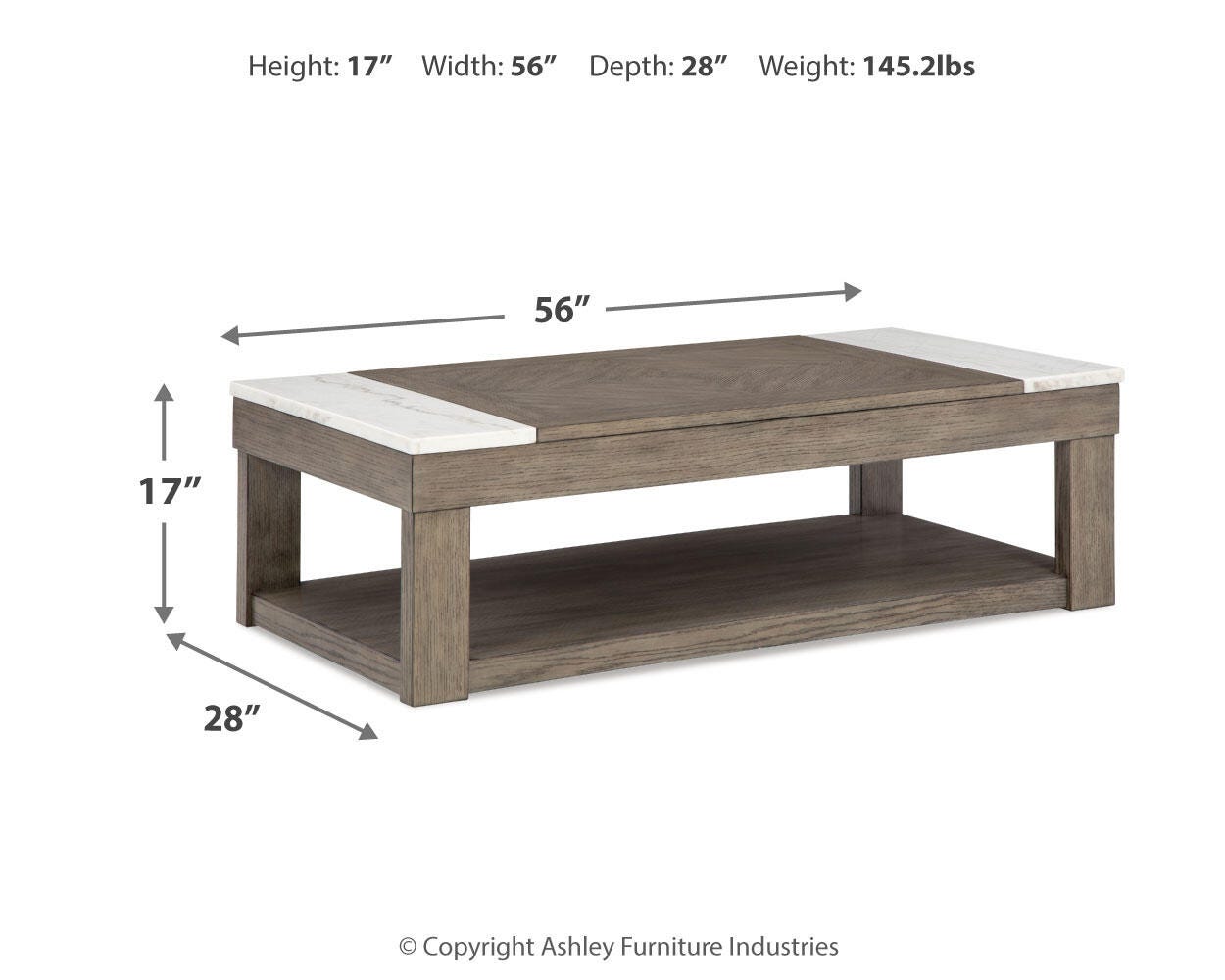Mesa de Centro con Tapa Elevable Loyaska