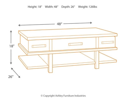 Mesa de Centro con Tapa Elevable Stanah