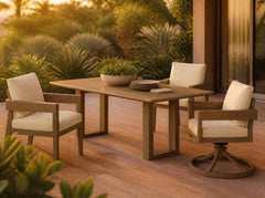 Serene Bay Comedor: mesa + 4 sillas con brazos (2 cajas) + 1 silla giratoria