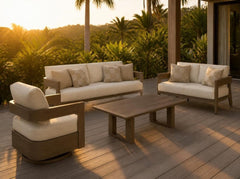 Serene Bay Sala 4: sofá 3 puestos + sofá 2 puestos + silla giratoria + mesa de centro